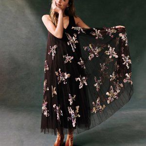 Cassandra Appliqued Tulle Maxi Dress